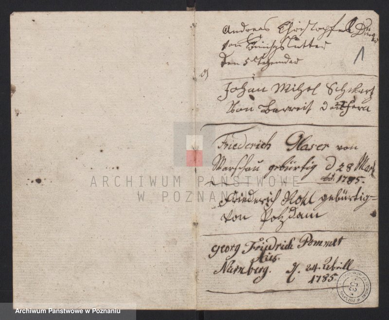 image.from.unit.number "Gessellenbuch. [Księga zapisów czeladników będących na wędrówce]"