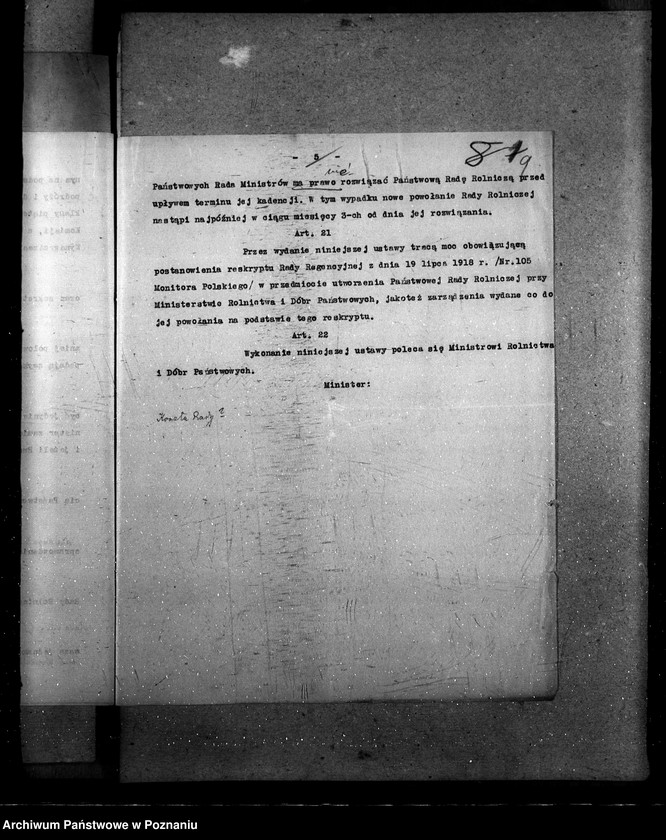 Obraz 13 z jednostki "Sprawy szczegółowo-administracyjne Państwowa Rada Rolnicza"