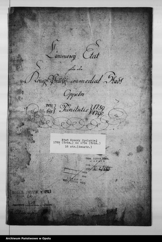 Obraz 4 z jednostki "Cämmerey Etat für die Königl[iche] Preuss[ische] Immediat Stadt Oppeln von Trinitatis 1789 bis Trinitatis 1790"