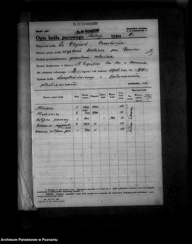 Obraz 9 z jednostki "Gorzelnia rolnicza ks. Olgierda Czartoryskiego nr woj. kotła 2684"