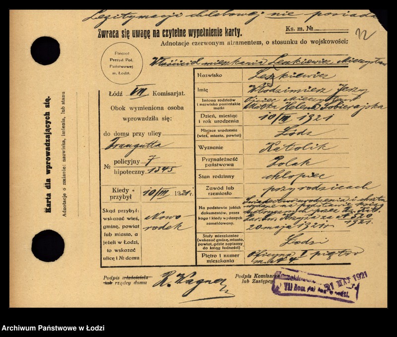 Obraz 14 z jednostki "[Spis ludności Łodzi] Liszkiewicz - Litke"