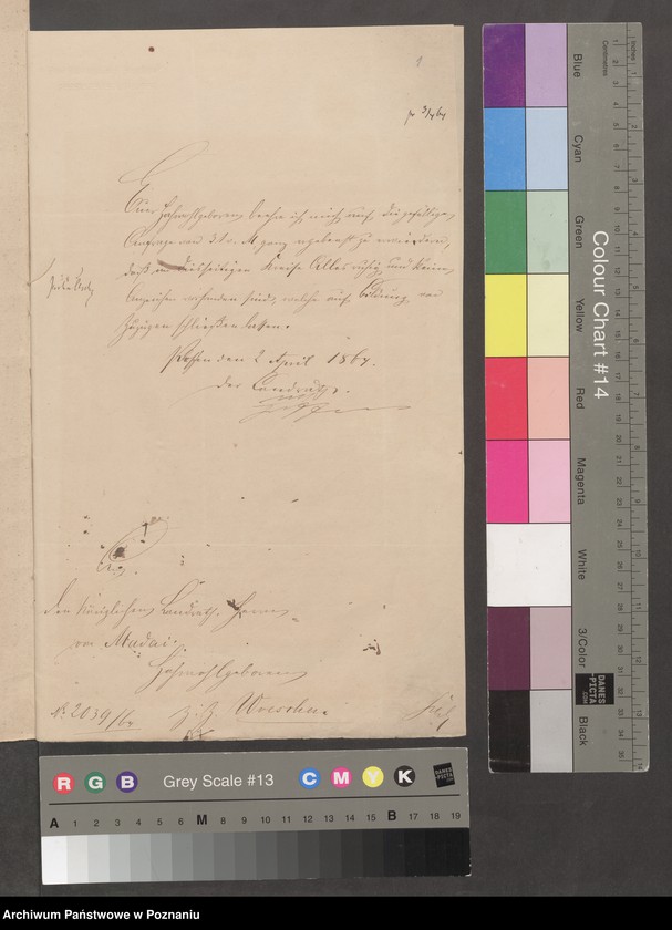 image.from.unit.number "Acta generalia des Oberpäsidialkommissars Landrat von Madai zu Kosten betreffend die Verfolgung der polnisch-revolutionären Umtriebe im Kreise Pleschen /Pleszew/."