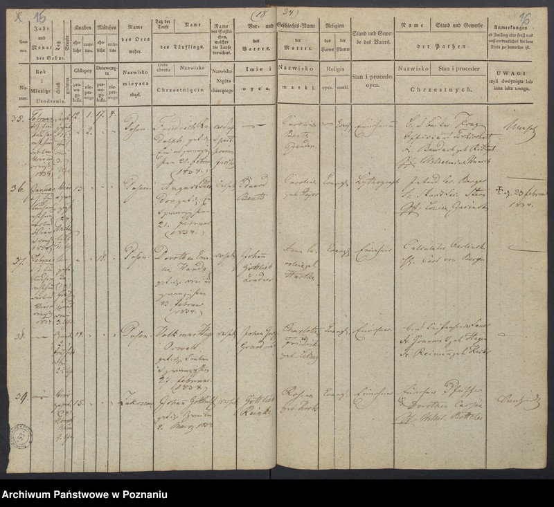 Obraz 11 z jednostki "[Akta urodzeń i chrztów, zgonów i pogrzebów, zapowiedzi i ślubów]"