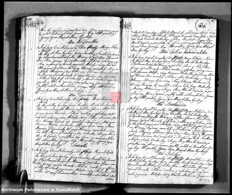 image.from.unit.number "Księga aktu ślubnego gminy suwalskiey, powiatu dąbrowskiego, departamentu łomżyńskiego od dnia 1-go maja 1812 do pierwszego maja 1813 roku"