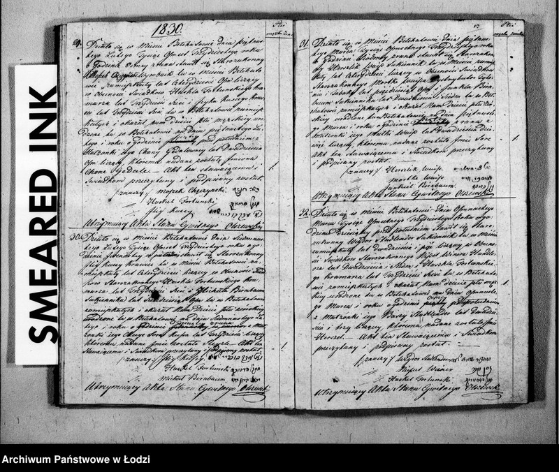 image.from.unit.number "Księga Akt Stanu Cywilnego Wyznania Mojżeszowego Urodzonych w Parafii Bełchatow Obwodzie Piotrko[wskim] Wojew[ództwie] Kali[skim] od roku 1828, [18]29, [18]30"