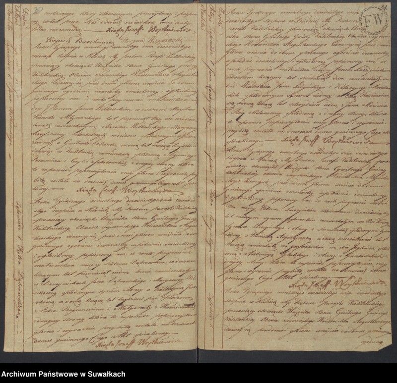 image.from.unit.number "Akta Ślubów Urzędnika Stanu Cywilnego Gminy Kaletnickiey, od dnia 1-go Stycznia do dnia ostatniego Grudnia 1820 roku."