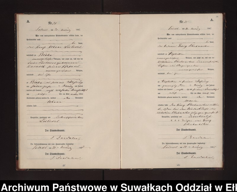 Obraz 17 z jednostki "Geburts-Neben-Register des Preussischen Standes-Amtes Neuhoff Kreis Loetzen"