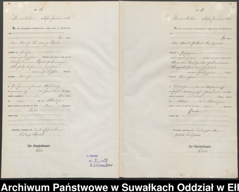 image.from.unit.number "Geburts-Haupt-Register des Königlichen Preussischen Standes-Amtes Kumilsko Kreis Johannisburg"