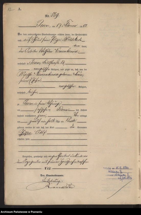 Obraz 15 z jednostki "Księga miejscowa urodzeń t. II"