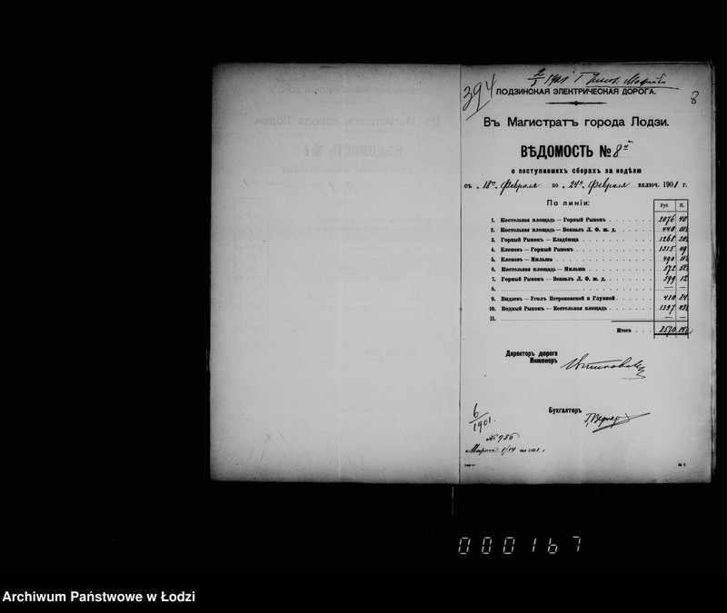 Obraz 13 z jednostki "O dochodach s eksploatacji električeskich tramvaev za 1901 god"