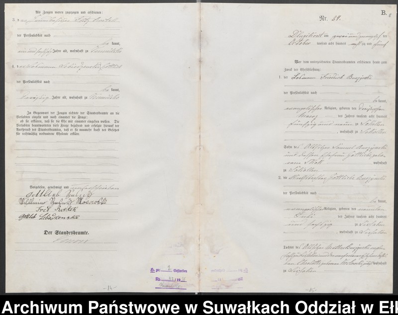 image.from.unit.number "[Heiraths-Haupt-Register des Königlichen Preussischen Standes-Amtes Kumilsko Kreis Johannisburg]"