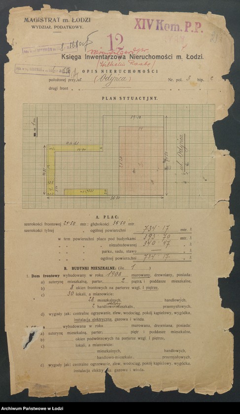 image.from.unit.number "Księga inwentarzowa nieruchomości m. Łodzi ul. Odyńca"