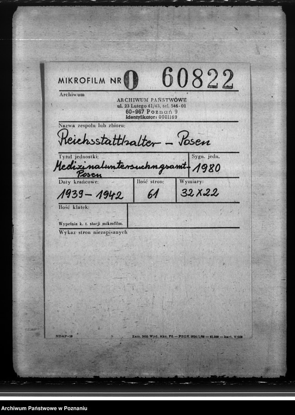 Obraz 2 z jednostki "Medizinaluntersuchungsamt - Posen"