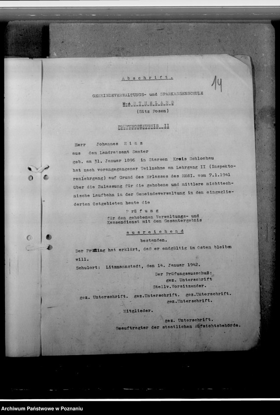 Obraz 18 z jednostki "Hinz, Johannes - komisarz obwodowy"