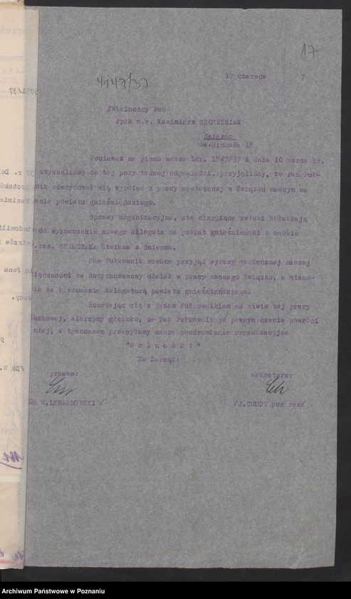 Obraz 20 z jednostki "Gniezno - akta delegata powiatowego."