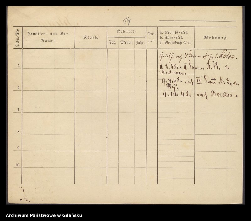 image.from.unit.number "Karty meldunkowe: Klinge - Klinkosch"