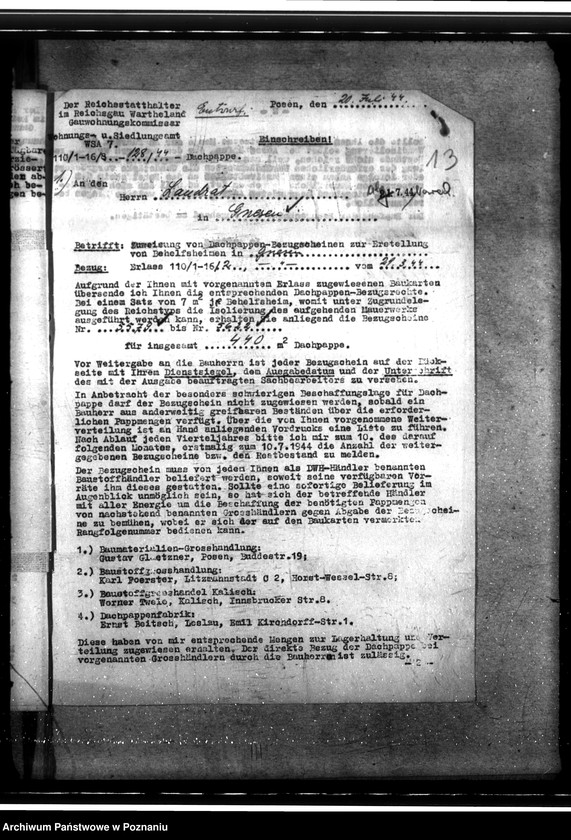 Obraz 17 z jednostki "Bau von Behelfsheimen im Kreise Gnesen (Gniezno)"