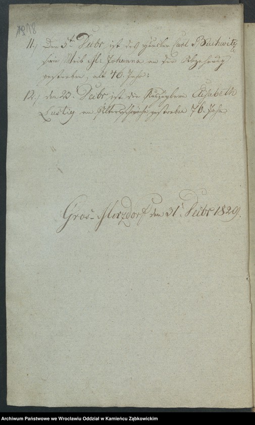 image.from.unit.number "Amtsgericht Schweidnitz Duplicate der Kirchenbücher von Gross Märzdorf"