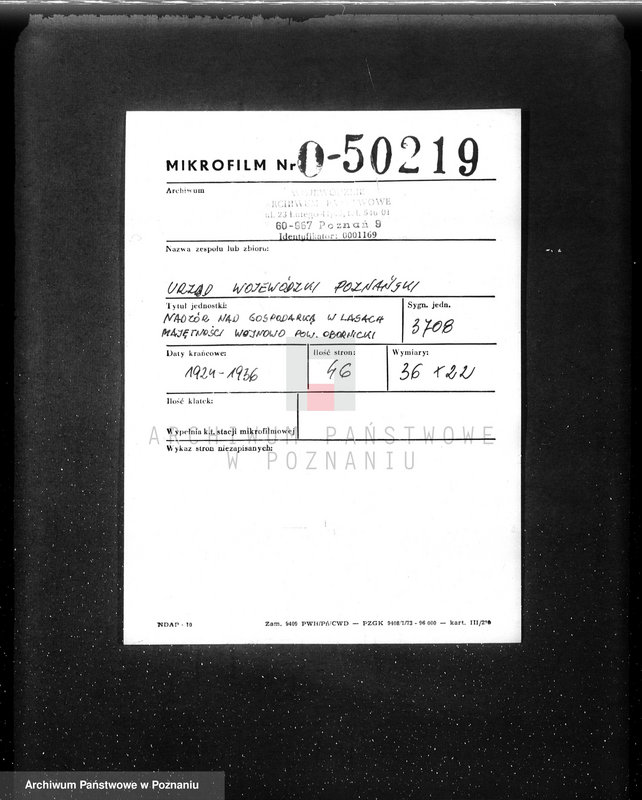 Obraz 2 z jednostki "Nadzór nad gospodarką w lasach majętności Wojnowo powiat obornicki"