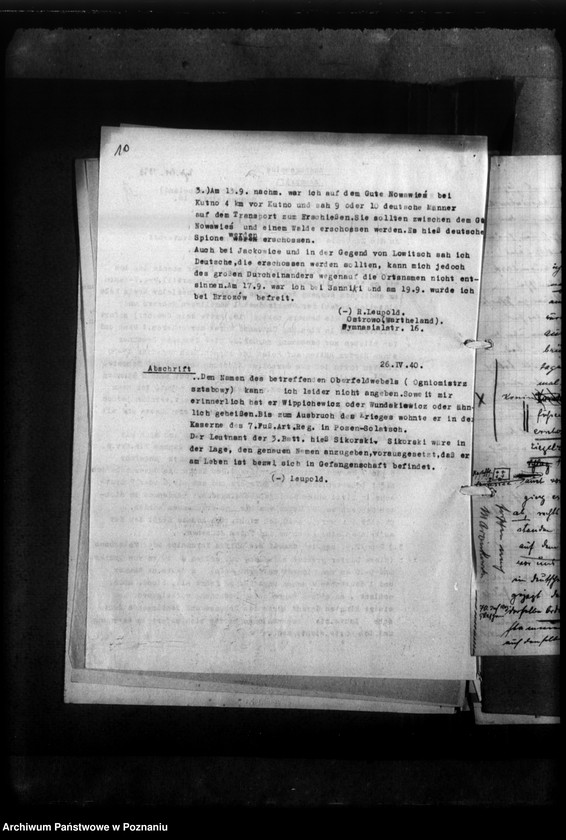 Obraz 13 z jednostki "Korespondencja w sprawie miejscowych Niemców, którzy zginęli w 1939 roku"