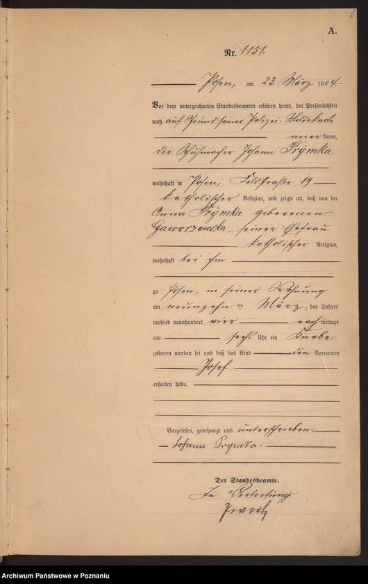 Obraz 6 z jednostki "Księga miejscowa urodzeń tom III"