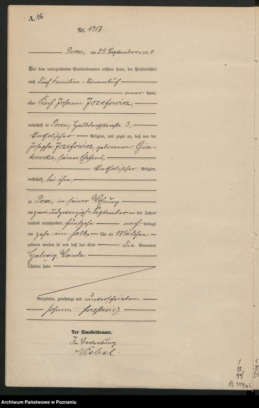 Obraz 18 z jednostki "Księga miejscowa urodzeń tom IV[Rejestr główny urodzeń]"