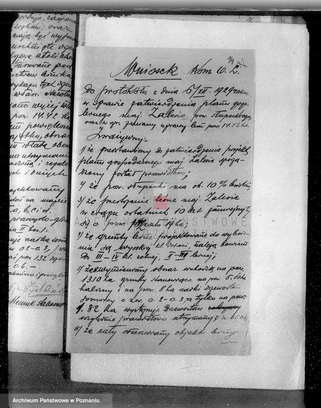 Obraz 17 z jednostki "Sprawa zmiany rodzaju użytkowania 14,42 ha gruntów leśnych w majątku Zalesie powiatu słupeckiego i zatwierdzenie planu gospodarczego"