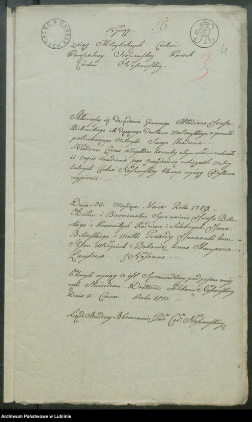 image.from.unit.number "Alegaty do ksiąg urodzeń, zapowiedzi, małżeństw i zgonów z lat 1813 - 1816"