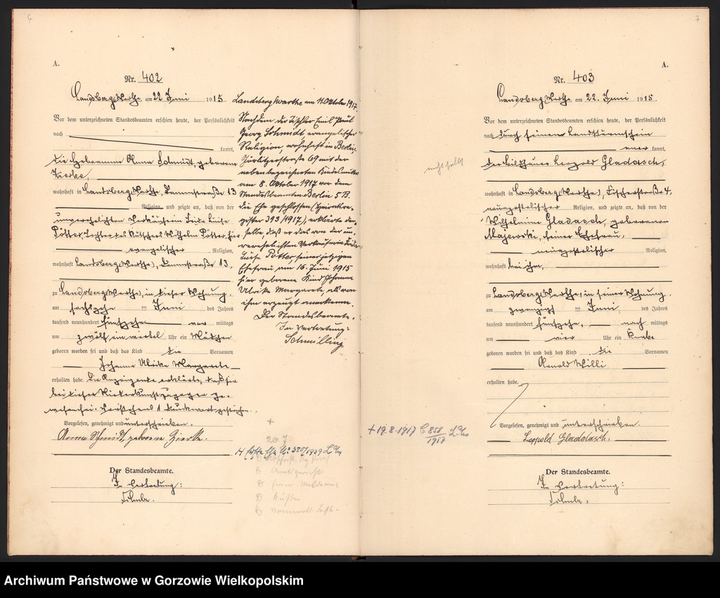 Obraz 6 z jednostki "Geburts Register, t. 1 nr 397-740"