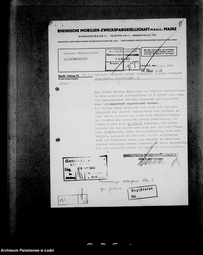 Obraz 19 z jednostki "[Korespondencja z urzędami, instytucjami i firmami] Lit.Rel-Ry."