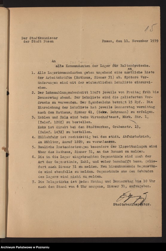 Obraz 18 z jednostki "[Zarządzenia i okólniki Einwandererzentralstelle Nord - Ost in Posen [Poznań]"