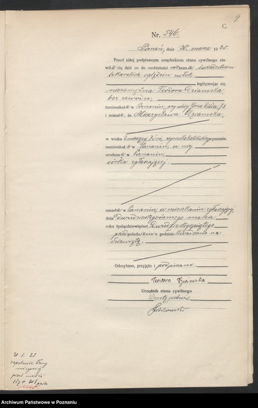 Obraz 11 z jednostki "Księga miejscowa zgonów tom II [Rejestr główny zgonów]"