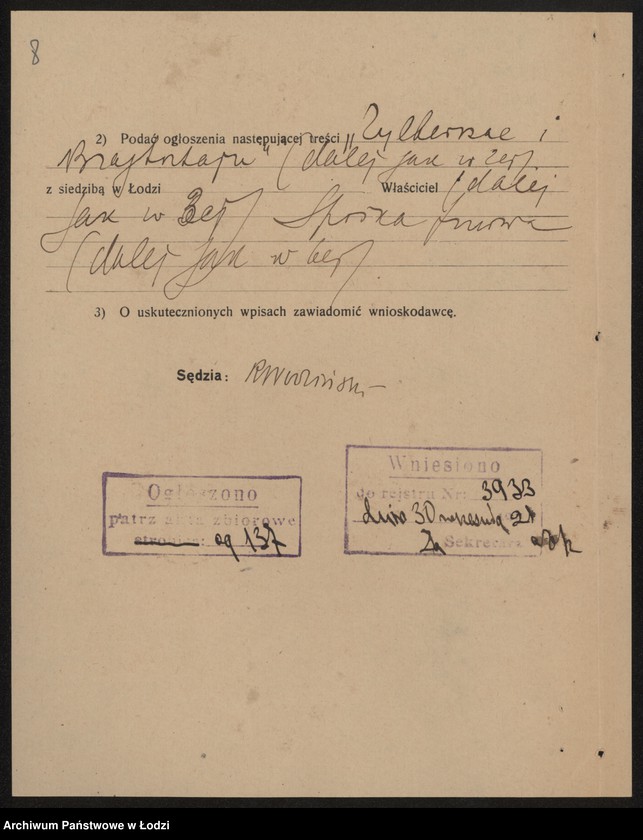 Obraz 10 z jednostki "Kendla Zylberszac i Sara małż. Brajtsztajn – handel galanterią i wyrobami trykotowymi"