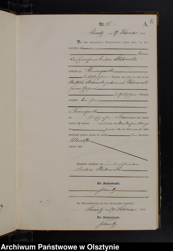 Obraz 18 z jednostki "Geburts-Neben-Register Nr 1 - 86"