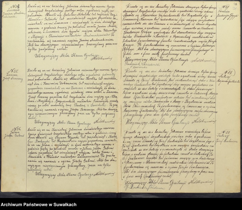 Obraz 18 z jednostki "Księga akt zgonów parafii rzymskokatolickiej w Jeleniewie z lat 1935-1942"