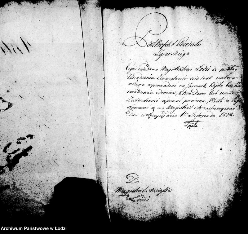 Obraz 6 z jednostki "Akta tyczące się urządzeń względem prowadzenia na jarmarki i sprzedawania bez zaświadczeń inwentarza i zaszłych korespondencji"