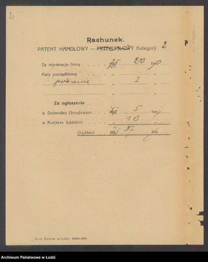 Obraz 4 z jednostki "Jakób Jűngster- agentura, sprzedaż surowców oraz komisowy skład wódek firmy "Krakus""