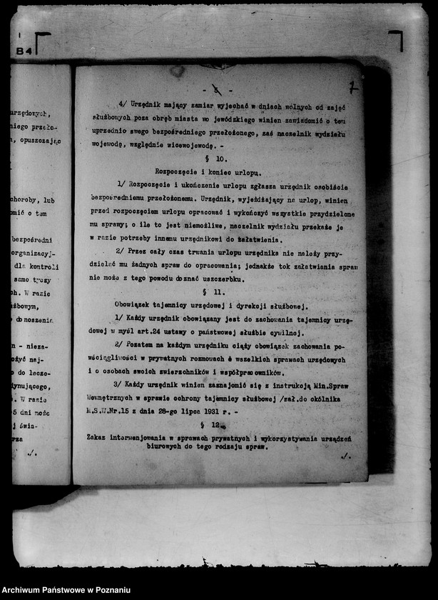 Obraz 10 z jednostki "Regulamin i instrukcje kancelaryjne Urzędu Wojewódzkiego Poznańskiego z późniejszymi poprawkami"
