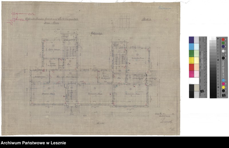 Obraz 2 z jednostki "Leszno miasto. Dokumentacja projektowa Szkoły Handlowej przy obecnym Placu Jana Amosa Komeńskiego."