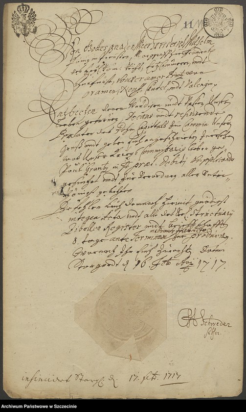 image.from.unit.number "Domkapitel contra Hofrat Felix v[on] Podevils und den Kriegskommissarius Paul Grantz in po debiti."