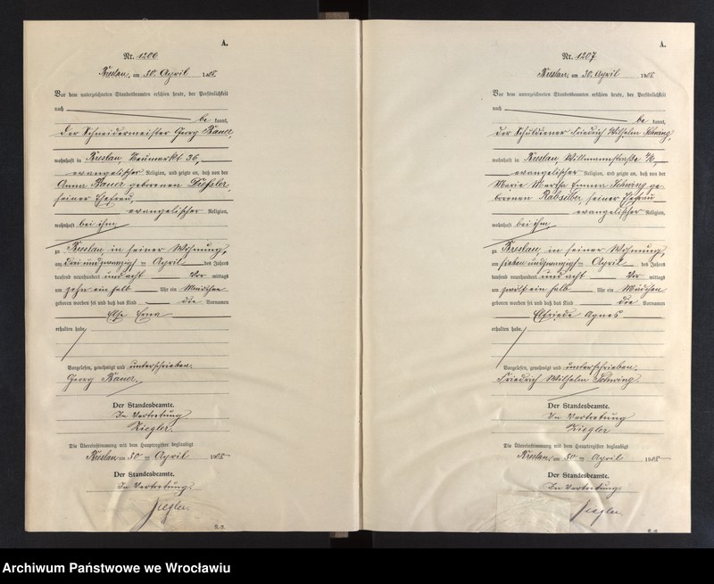 image.from.unit.number "Geburts-Neben-Register Breslau I 1908 Band 4"