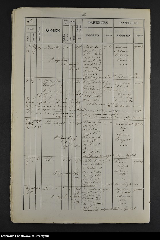 image.from.unit.number "[Odpisy ksiąg urodzeń, małżeństw, zgonów parafii rzymskokatolickiej Wyżyniany z 1862 roku]"