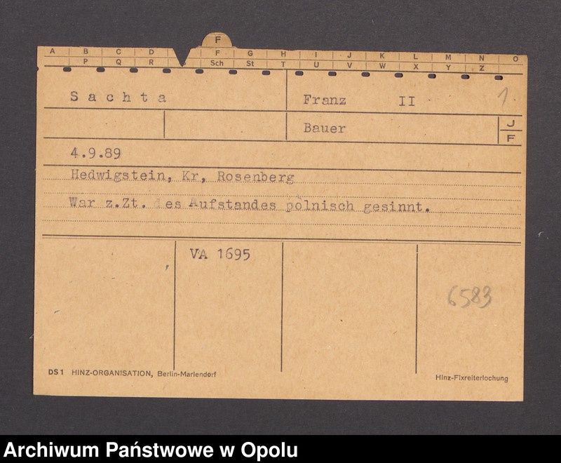 Obraz 3 z jednostki "[Sachta Franz, ur.4.9.1889, zam. Hedwigstein]"