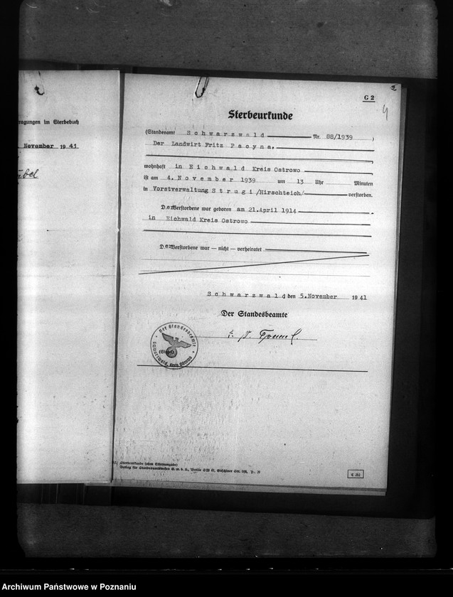 Obraz 8 z jednostki "Kreis Ostrowo (Ostrów Wielkopolski). Wykaz miejscowych Niemców, którzy zginęli w 1939 roku"