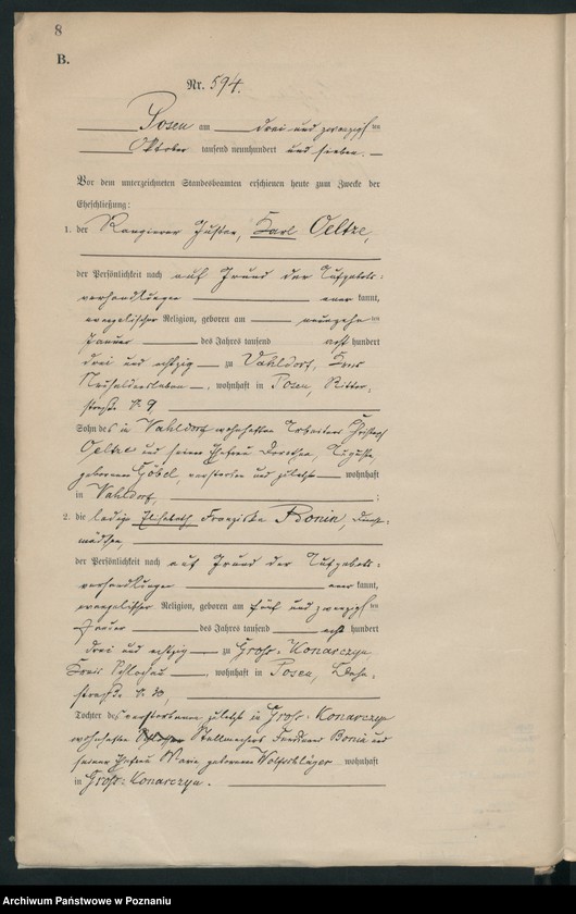 Obraz 10 z jednostki "Księga miejscowa małżeństw tom III [Rejestr główny małżeństw]"