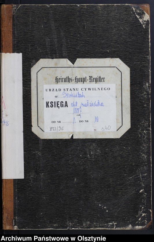 image.from.unit.number "Heiraths-Haupt-Register Nr 1 - 19"