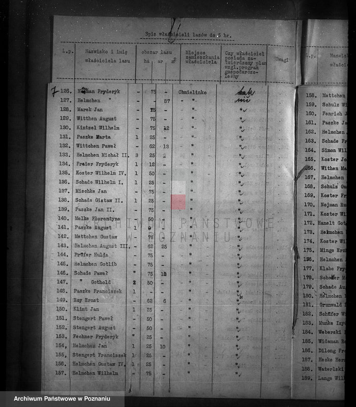 Obraz 11 z jednostki "Spis właścicieli lasów do 30 ha powiat nowotomyski"