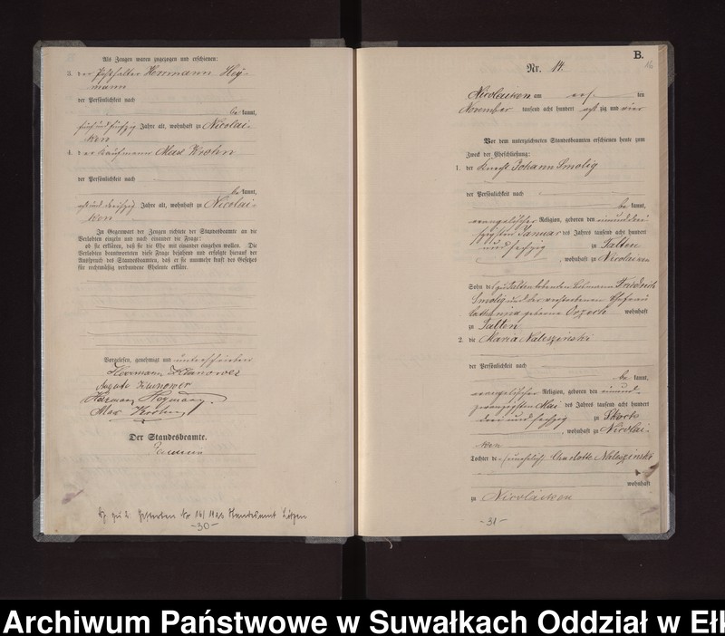 image.from.unit.number "Heiraths-Haupt-Register des Königlichen Preussischen Standes-Amtes Stadt Nicolaiken Kreis Sensburg"