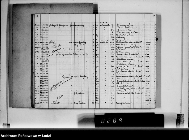 Obraz 7 z jednostki "Textil-Lagerverwaltung Getto [Książka magazynowa towarów wychodzących z Getta]"