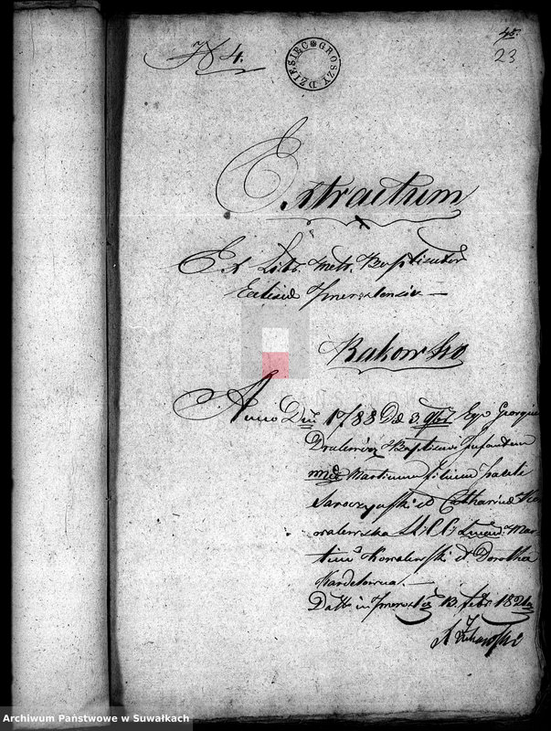 Obraz 16 z jednostki "Annexa do akt związków małżeńskich w gminie Filipońskiej w Powiecie Seyneńskim Województwie Augustowskim w roku 1821"